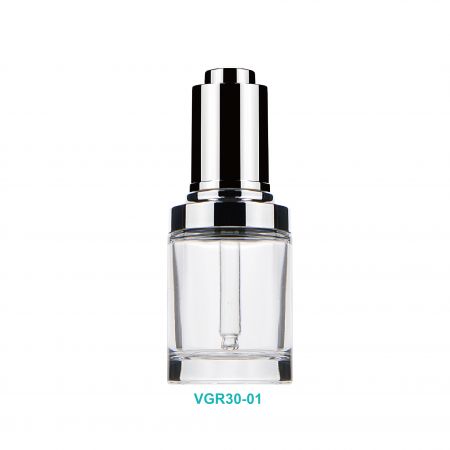Bouteille en verre cylindrique de 30 ml - Flacon compte-gouttes cylindrique de 30 ml en verre